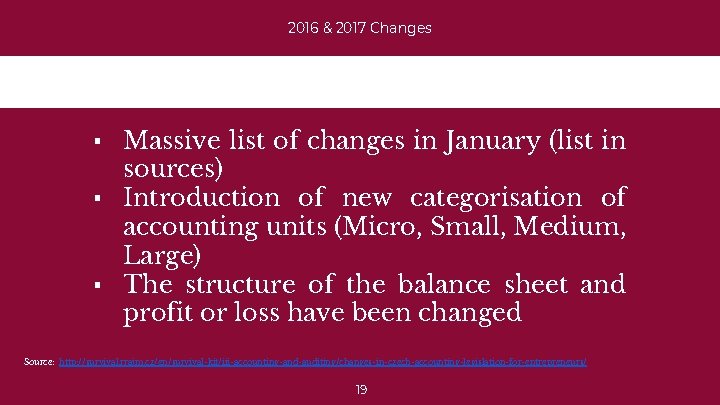 2016 & 2017 Changes ▪ Massive list of changes in January (list in sources)