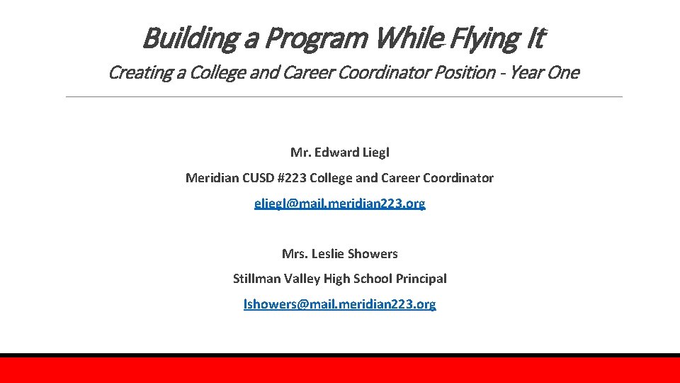 Building a Program While Flying It Creating a College and Career Coordinator Position -