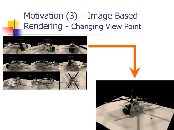 Motivation (3) – Image Based Rendering - Changing View Point 