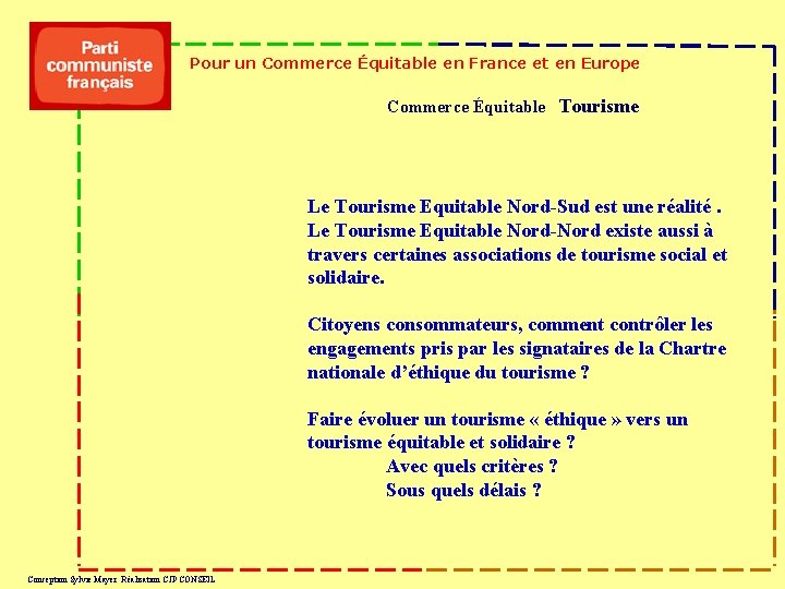 Pour un Commerce Équitable en France et en Europe Commerce Équitable Tourisme Le Tourisme