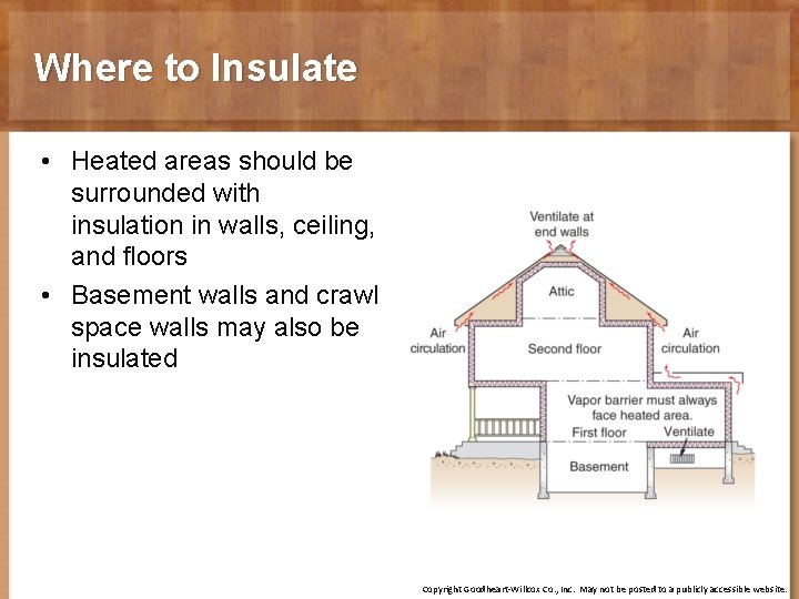 Where to Insulate • Heated areas should be surrounded with insulation in walls, ceiling,