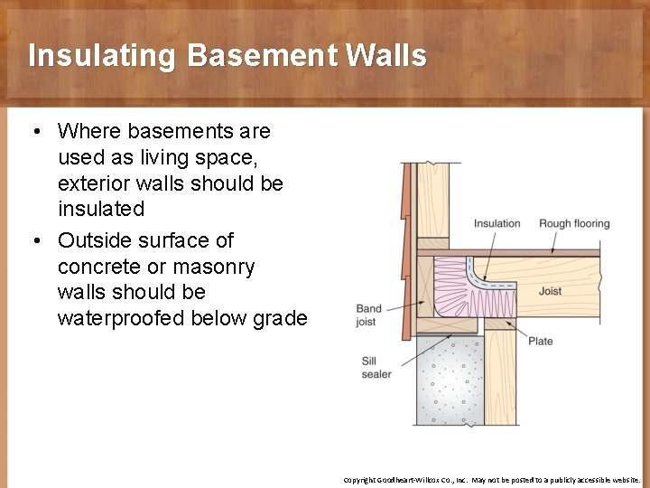 Insulating Basement Walls • Where basements are used as living space, exterior walls should