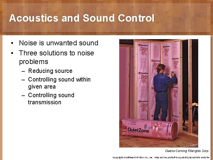 Acoustics and Sound Control • Noise is unwanted sound • Three solutions to noise