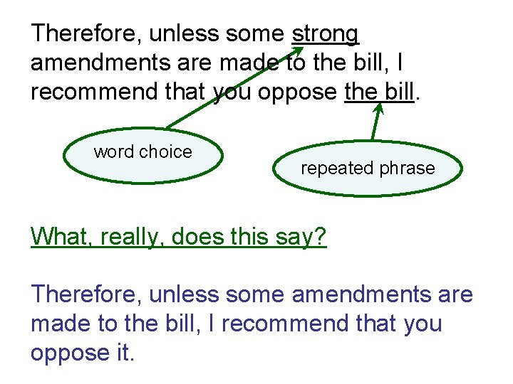 Therefore, unless some strong amendments are made to the bill, I recommend that you