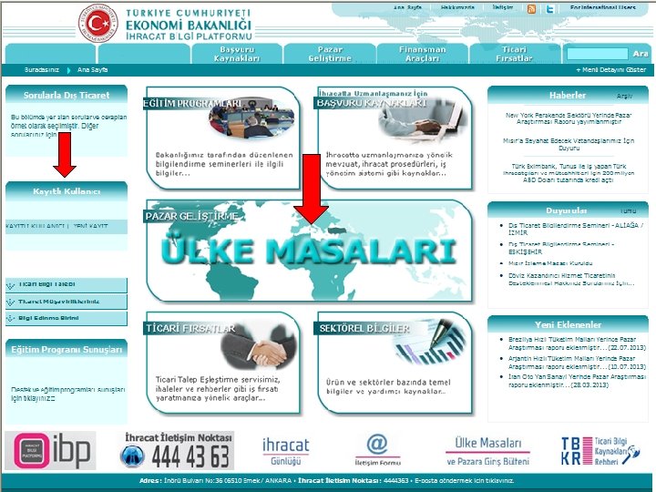 İhracat Genel Müdürlüğü Ülke Masaları-I Daire Başkanlığı 