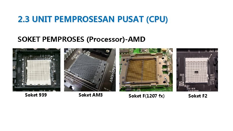 2. 3 UNIT PEMPROSESAN PUSAT (CPU) SOKET PEMPROSES (Processor)-AMD Soket 939 Soket AM 3