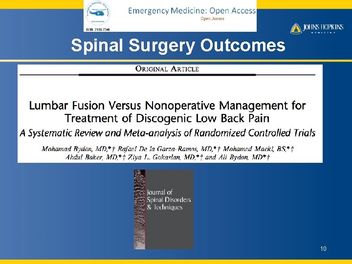 Spinal Surgery Outcomes 10 