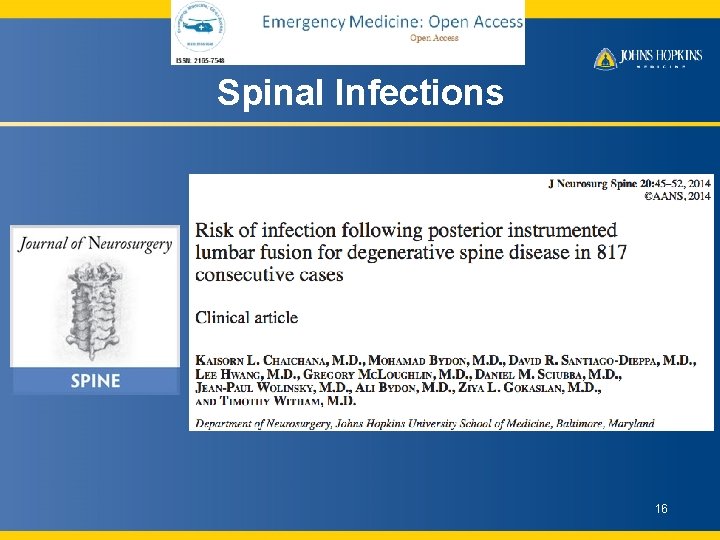 Spinal Infections 16 