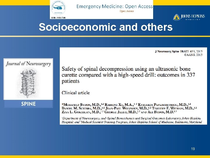 Socioeconomic and others 19 