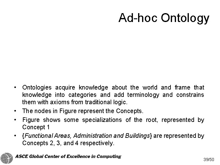 Ad-hoc Ontology • Ontologies acquire knowledge about the world and frame that knowledge into