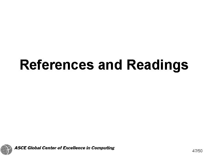 References and Readings 47/50 