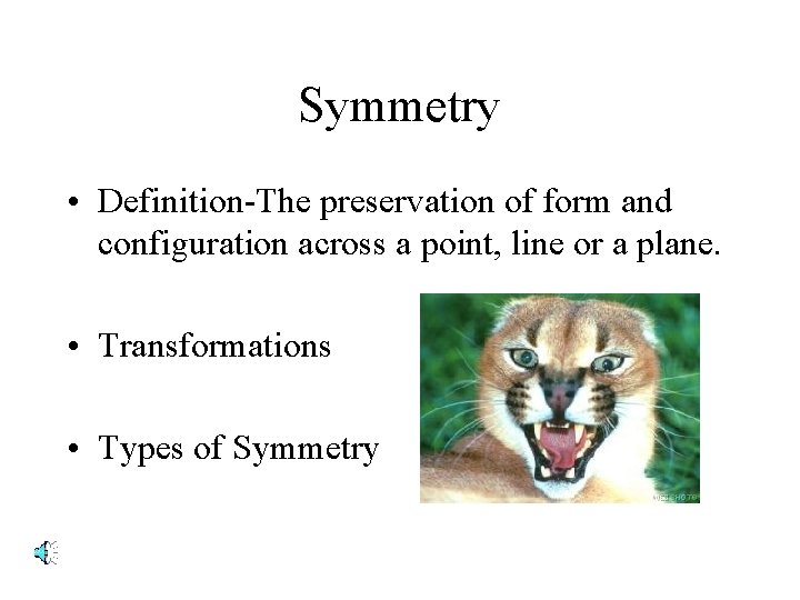 Symmetry • Definition-The preservation of form and configuration across a point, line or a