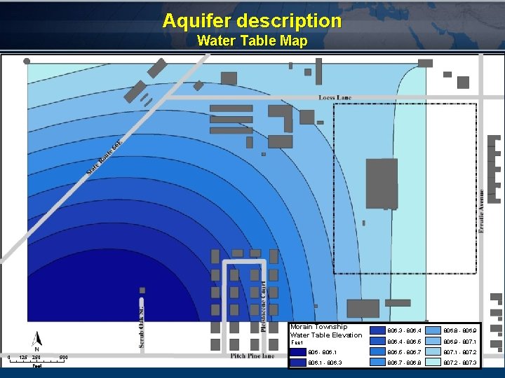 Aquifer description Water Table Map Morain Township Water Table Elevation 806. 3 - 806.