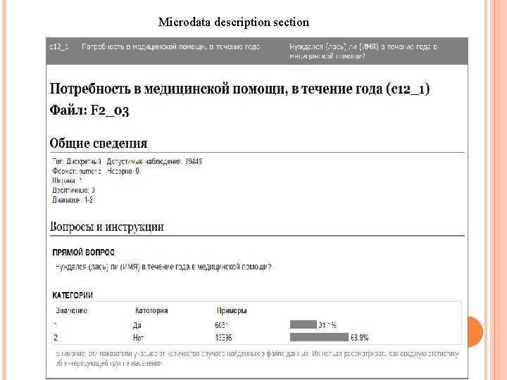 Microdata description section 