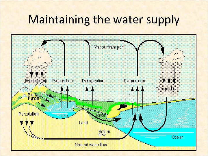 Maintaining the water supply  Maintaining the water supply
