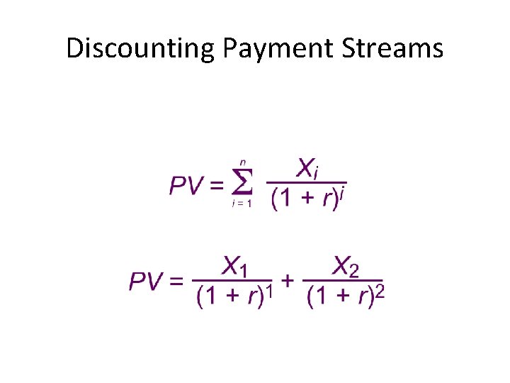 Discounting Payment Streams 