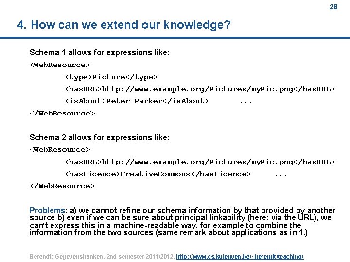 28 4. How can we extend our knowledge? Schema 1 allows for expressions like: