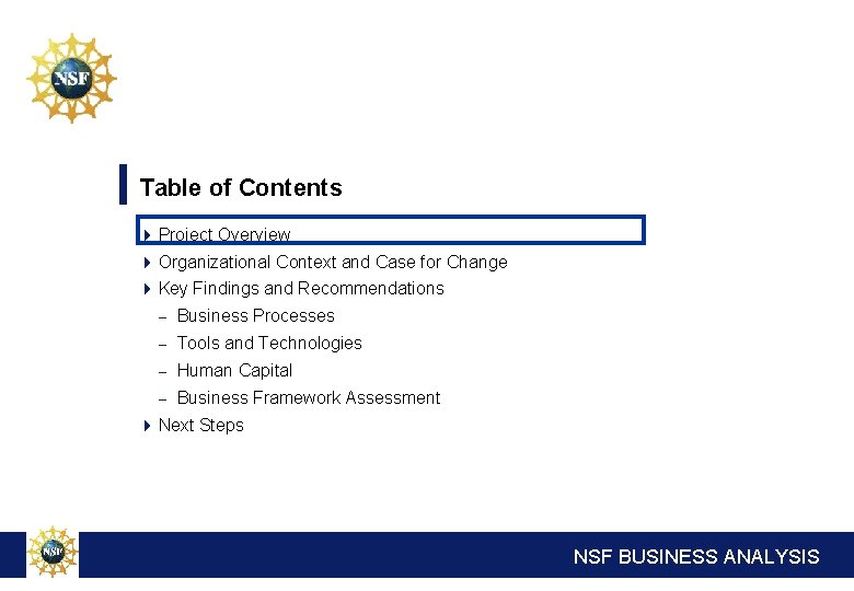 Table of Contents 4 Project Overview 4 Organizational Context and Case for Change 4