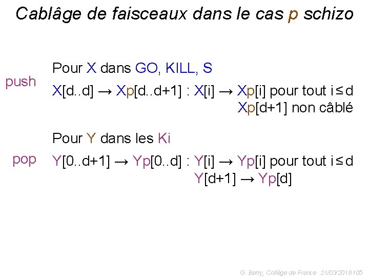 Cablâge de faisceaux dans le cas p schizo push Pour X dans GO, KILL,