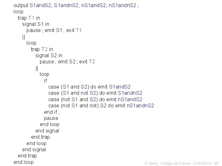 output S 1 and. S 2, S 1 andn. S 2, n. S 1