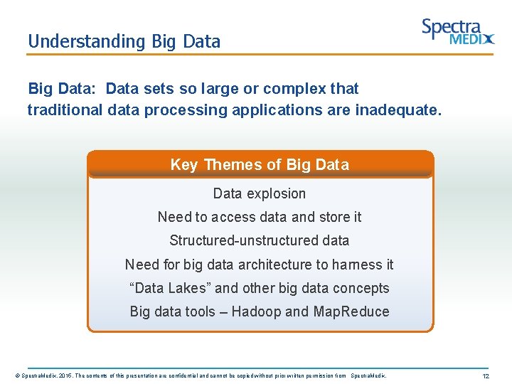 Understanding Big Data: Data sets so large or complex that traditional data processing applications