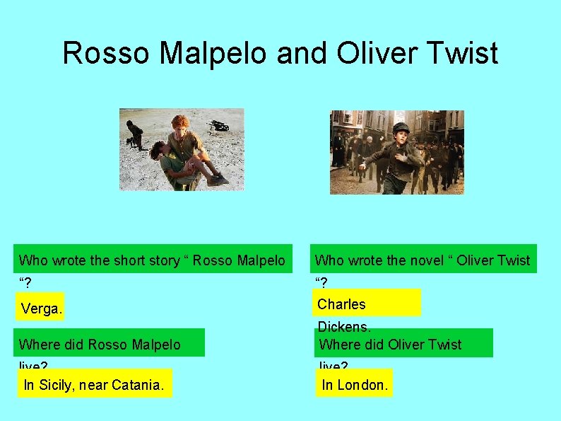 Rosso Malpelo and Oliver Twist Who wrote the short story “ Rosso Malpelo Who