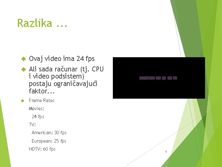 Razlika. . . Ovaj video ima 24 fps Ali sada računar (tj. CPU i