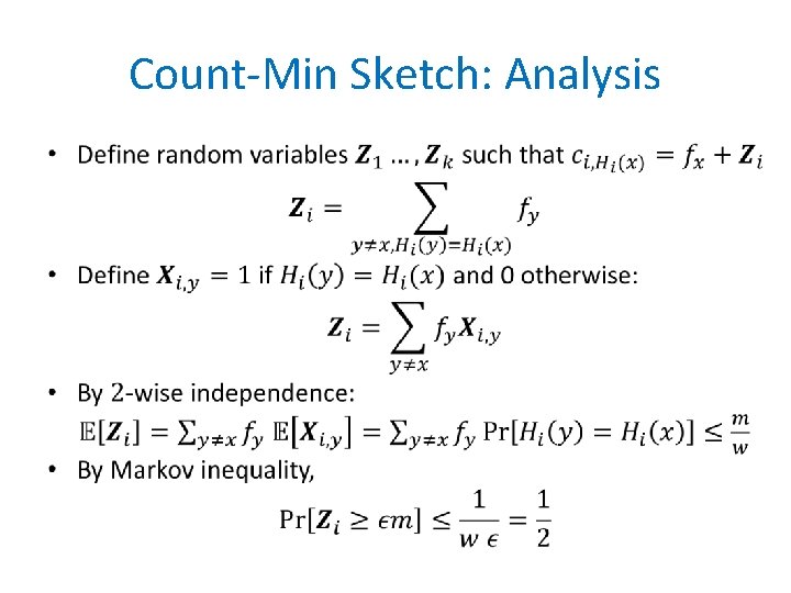 Count-Min Sketch: Analysis • 