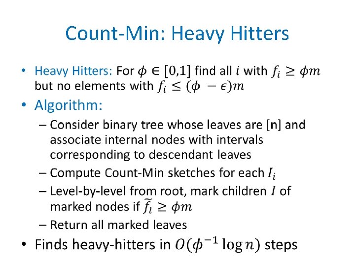 Count-Min: Heavy Hitters • 
