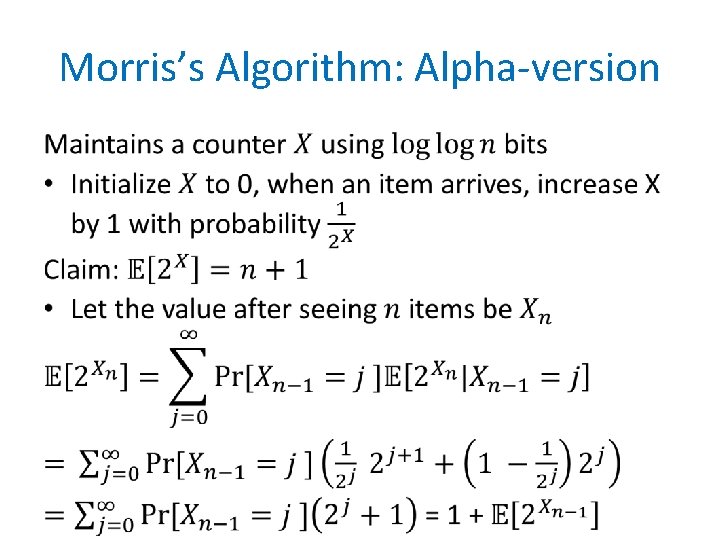 Morris’s Algorithm: Alpha-version • 