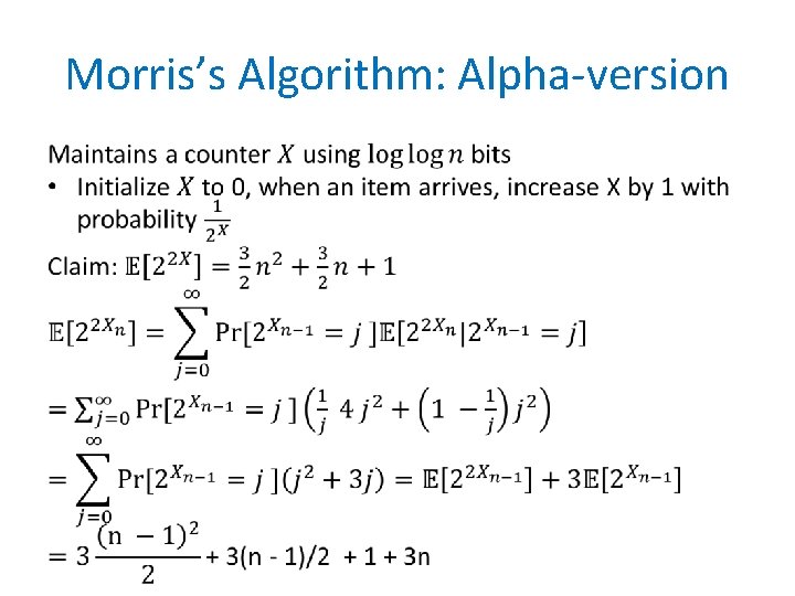 Morris’s Algorithm: Alpha-version • 