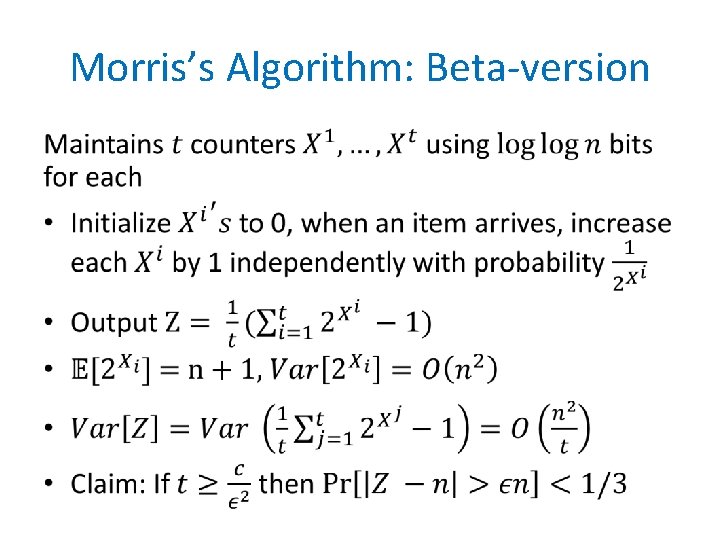 Morris’s Algorithm: Beta-version • 