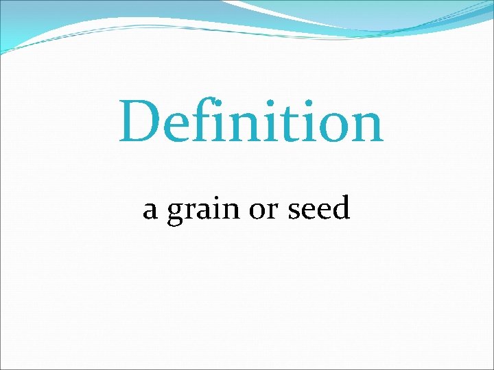 Definition a grain or seed 