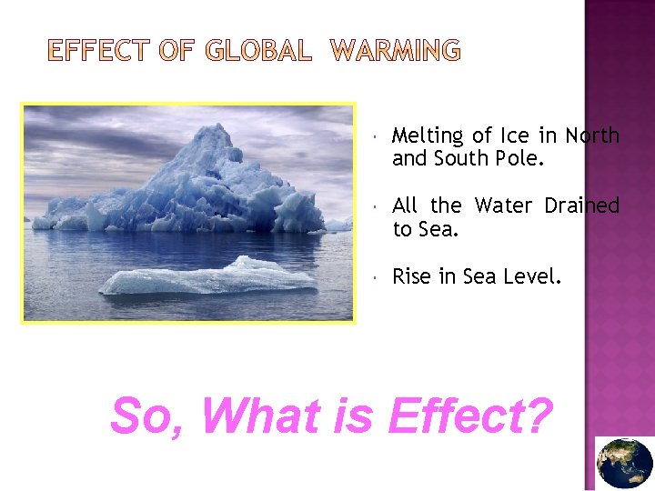  Melting of Ice in North and South Pole. All the Water Drained to