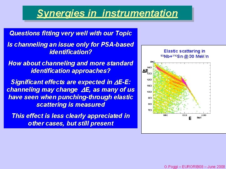 Synergies in instrumentation Questions fitting very well with our Topic Is channeling an issue