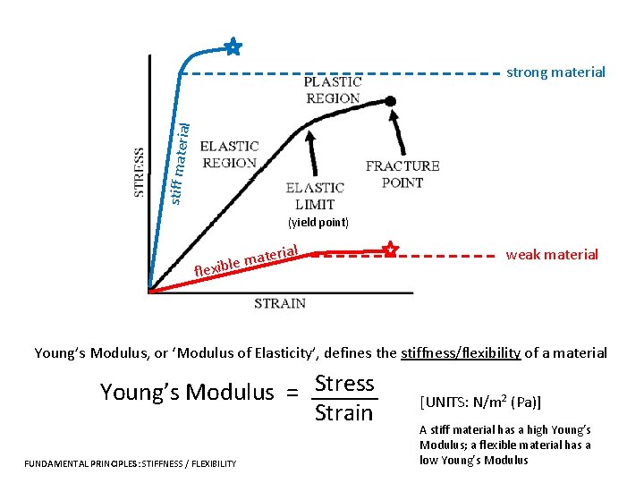 stiff mate rial strong material (yield point) rial ate m e l b flexi