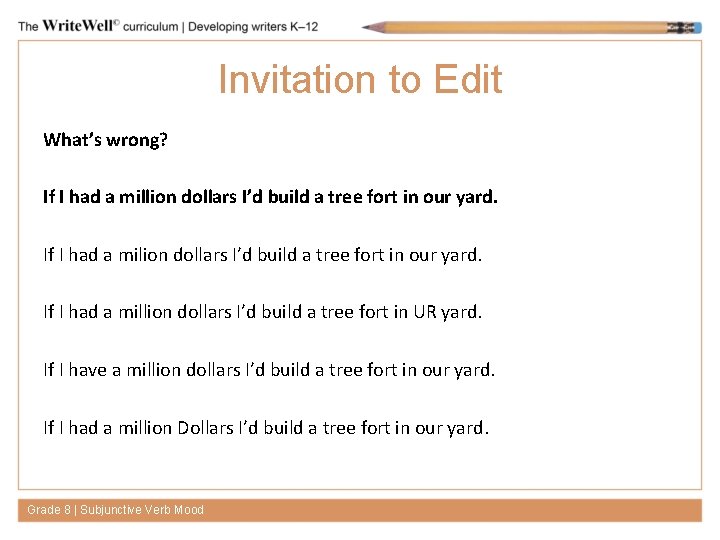 Invitation to Edit What’s wrong? If I had a million dollars I’d build a