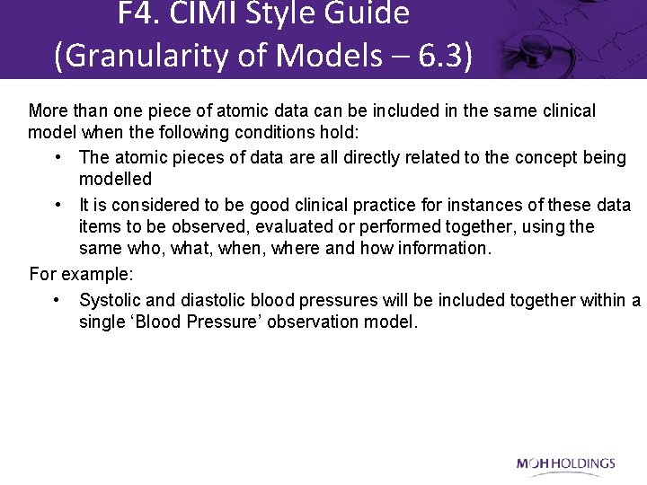 F 4. CIMI Style Guide (Granularity of Models – 6. 3) More than one