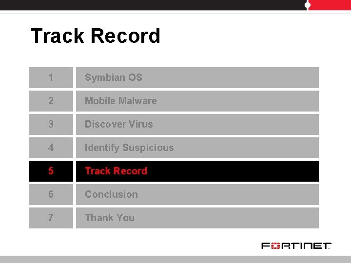 Track Record 1 Symbian OS 2 Mobile Malware 3 Discover Virus 4 Identify Suspicious