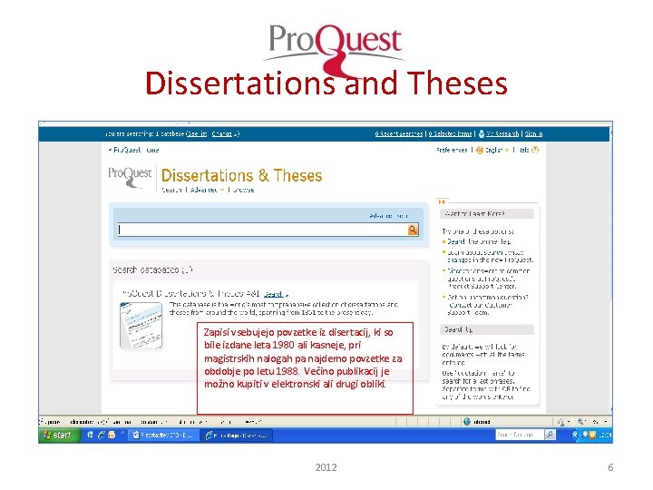 Dissertations and Theses Zapisi vsebujejo povzetke iz disertacij, ki so bile izdane leta 1980