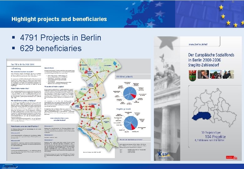 Highlight projects and beneficiaries § 4791 Projects in Berlin § 629 beneficiaries 