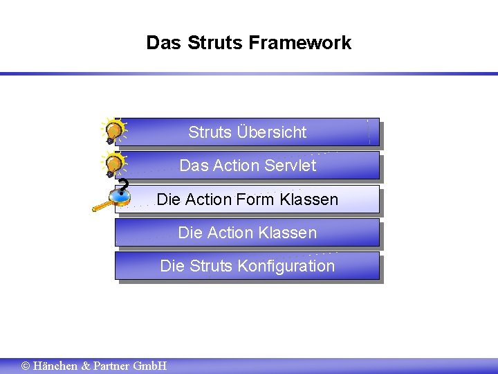 Das Struts Framework Struts Übersicht ? Das Action Servlet Die Action Form Klassen Die