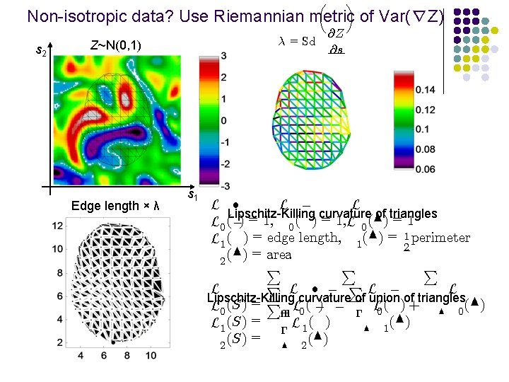 µ ¶ Non-isotropic data? Use Riemannian metric of Var(∇Z) s 2 ¸ = Sd