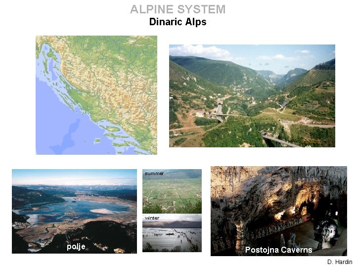 ALPINE SYSTEM Dinaric Alps summer winter polje Postojna Caverns D. Hardin 