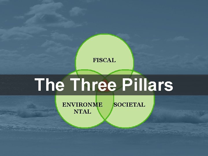 FISCAL The Three Pillars ENVIRONME NTAL SOCIETAL 