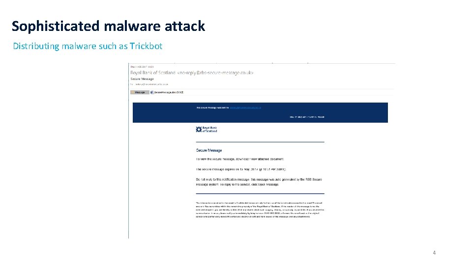 Sophisticated malware attack Distributing malware such as Trickbot 4 