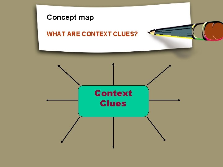 Concept map WHAT ARE CONTEXT CLUES? Context Clues Concept map WHAT ARE CONTEXT CLUES? Context Clues