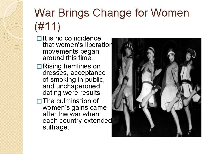 War Brings Change for Women (#11) � It is no coincidence that women’s liberation
