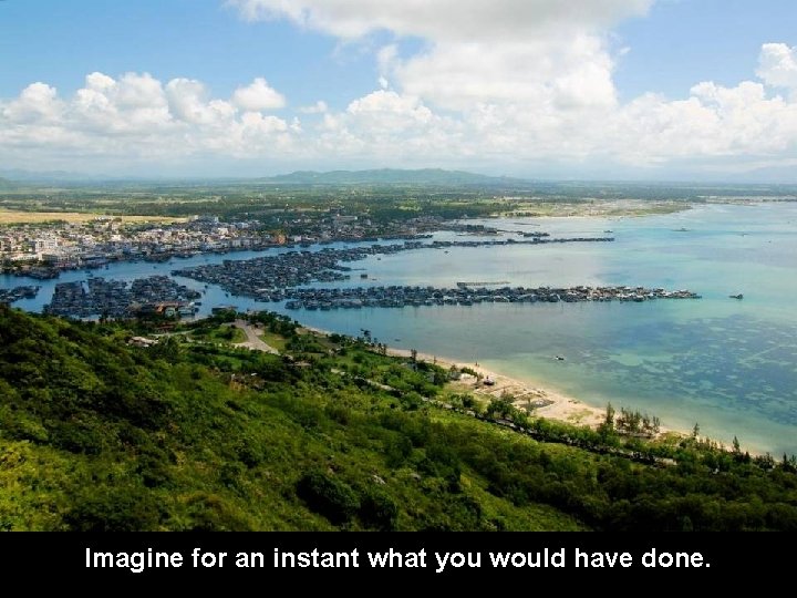 Imagine for an instant what you would have done. 
