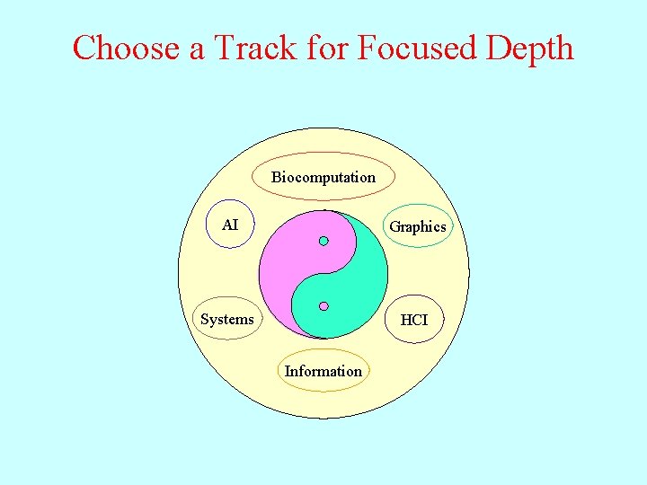 Choose a Track for Focused Depth Biocomputation AI Graphics Systems HCI Information 